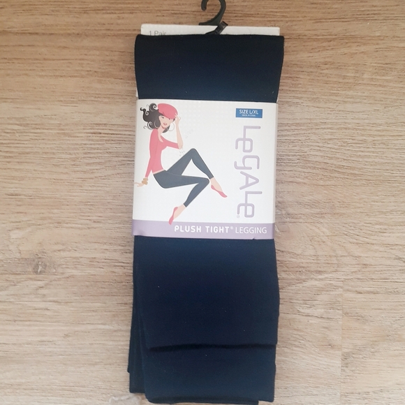 LeGale Plush Tight Leggings - Size Large/Extra Large Navy Blue - Picture 11 of 12